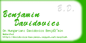 benjamin davidovics business card